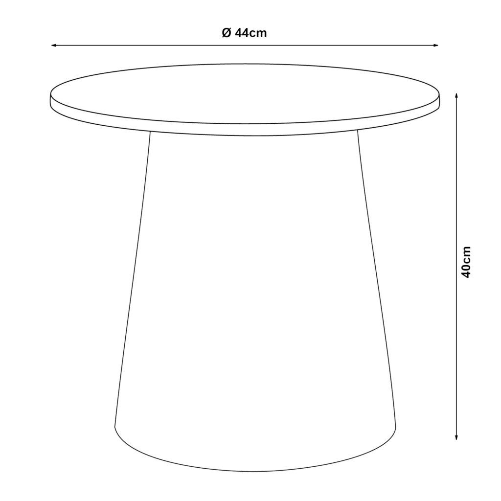 Tavolino da caffè consolle laterale rotondo 40 x 44 cm bianco 03_0010823