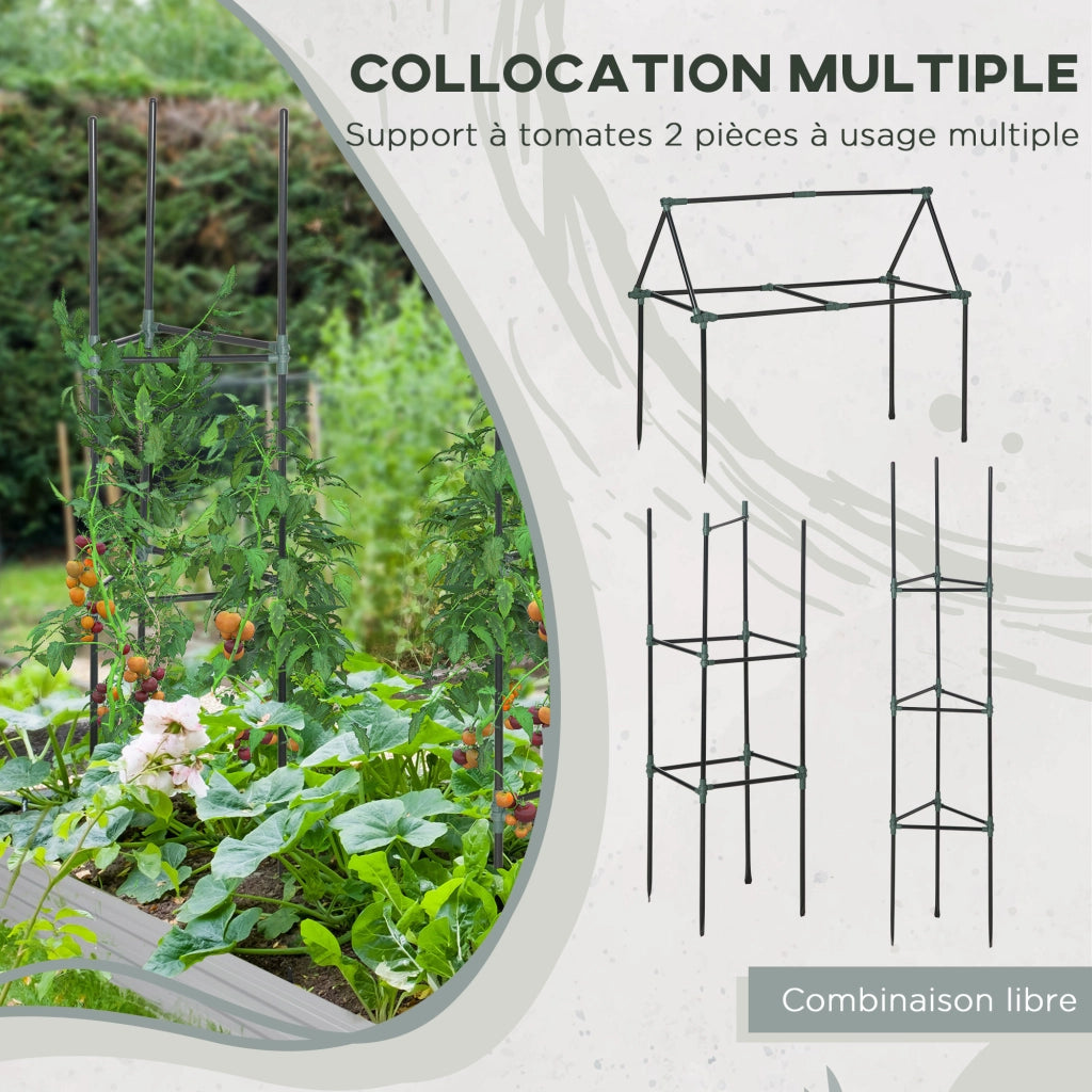 Carr¨¦ potager giardino rettangolare in metallo con tuteurs ¨C zephmum ¨C 180x90x29.5 cm