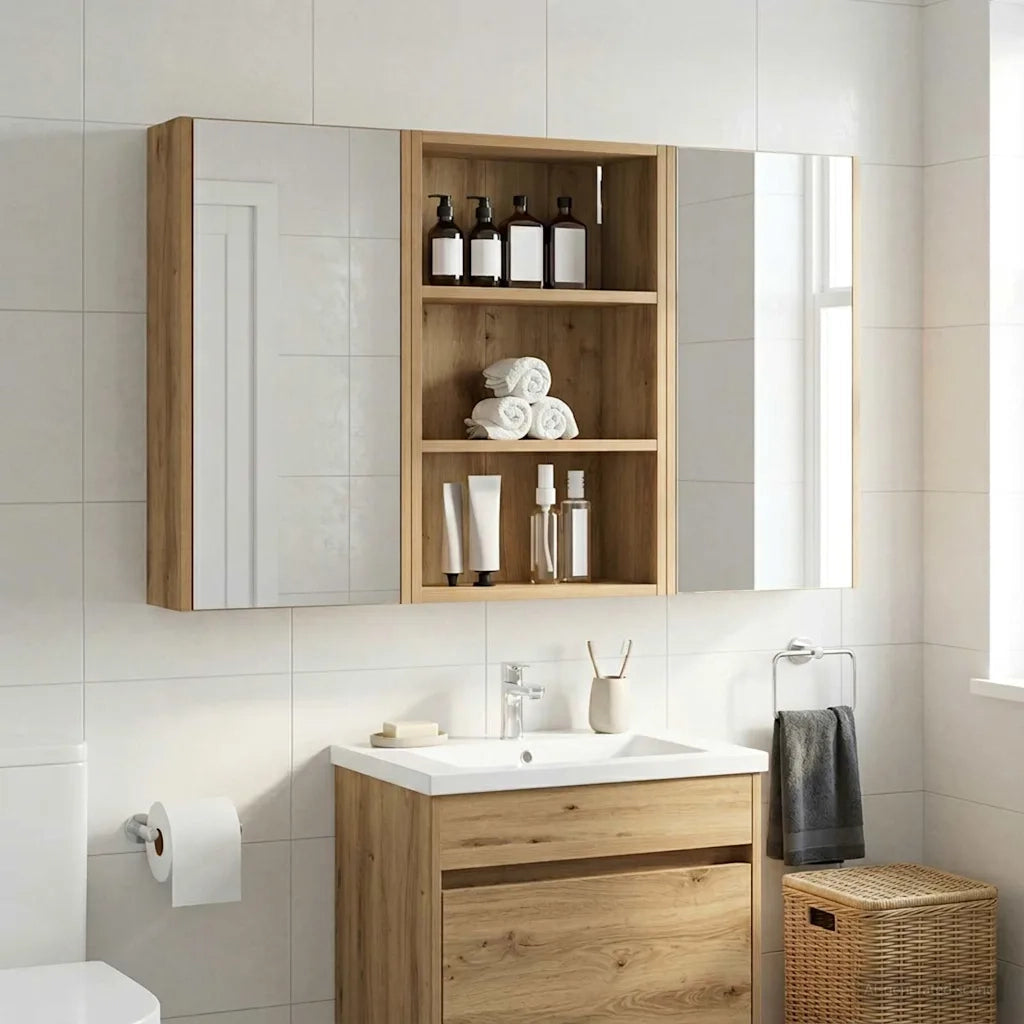 Armadio da bagno a muro Rovere Artigianale 40 x 16 x 62,5 cm 889374