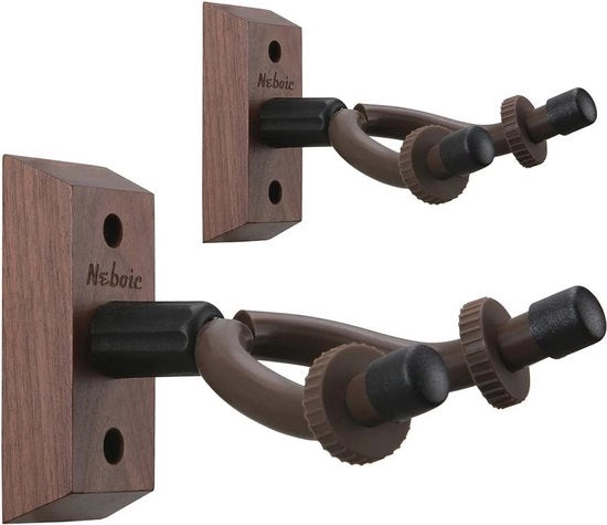 Viti di fissaggio per chitarra - 2 Pack Nero Noce Attacchi per parete Adatti per chitarre acustiche, elettriche e basso