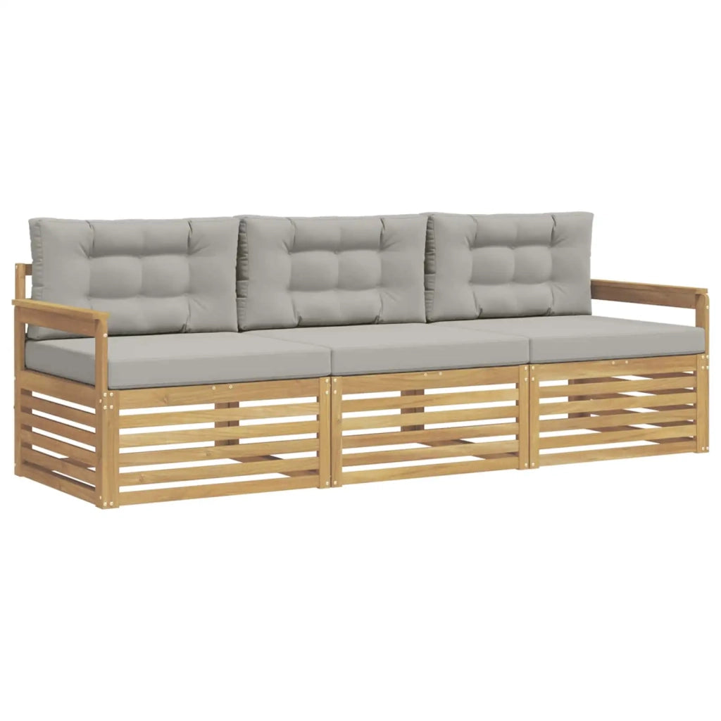 Set di divani da esterno 3 pcs Bianco e Grigio Chiaro 3389951