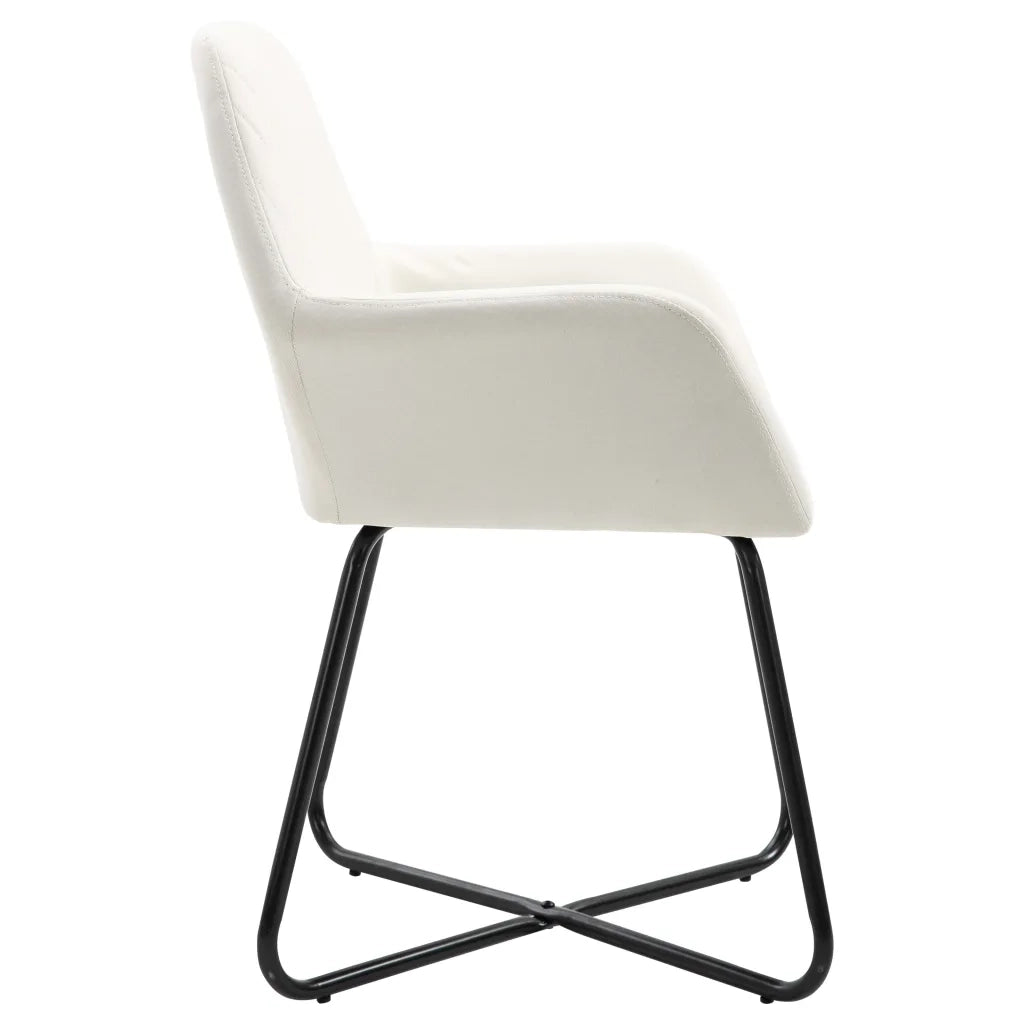 Sedie da Pranzo 2 pz Crema in Tessuto 249809