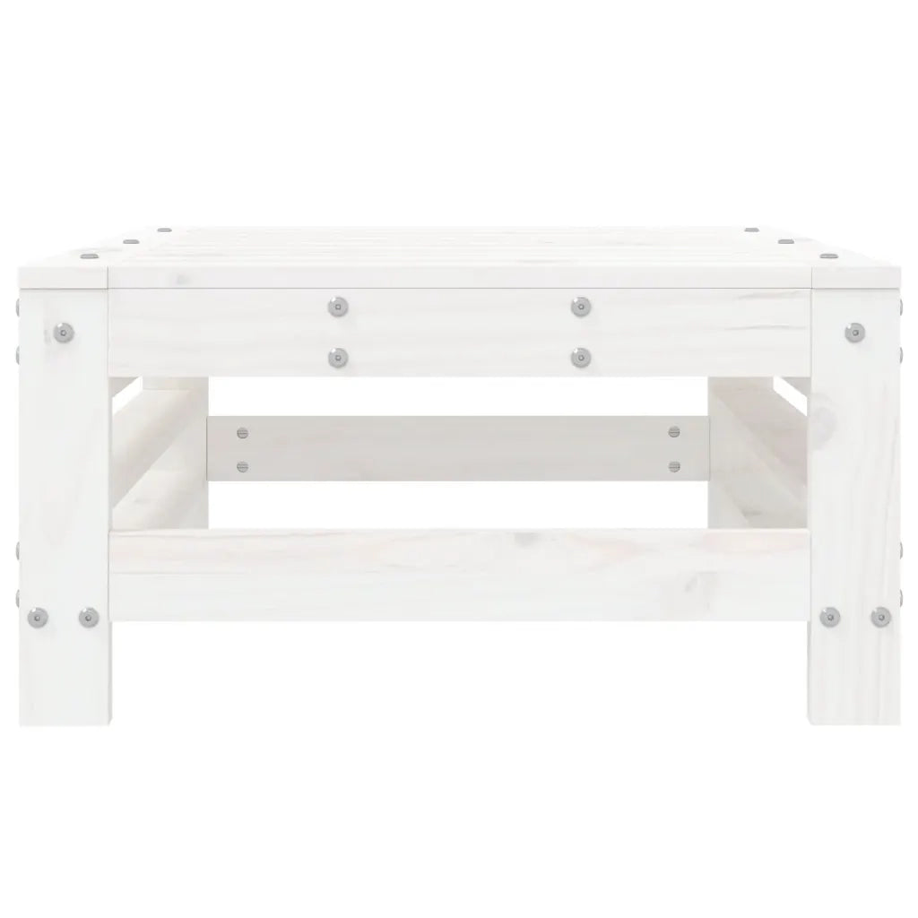 Poggiapiedi da Giardino Bianco in Legno Massello di Pino CFW2134493
