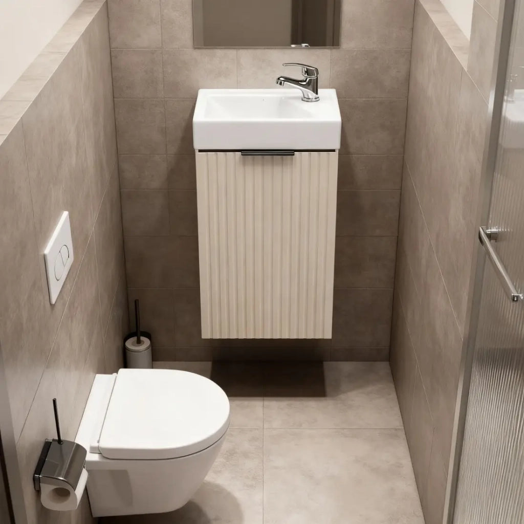 Mobile sottolavabo NOXERA 40 cm – Marrone congo – Lavabo incassato per toilette