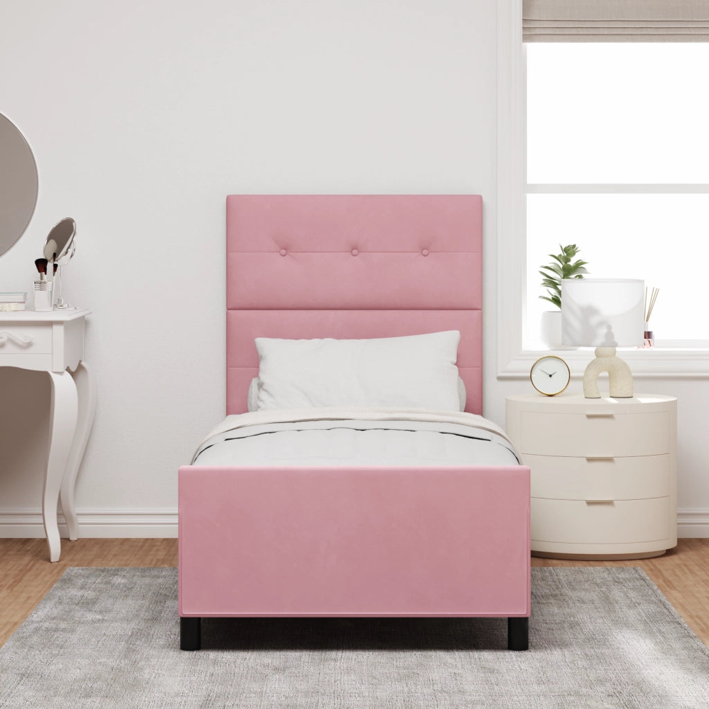 Struttura del letto Rosa 90x200 cm Velluto