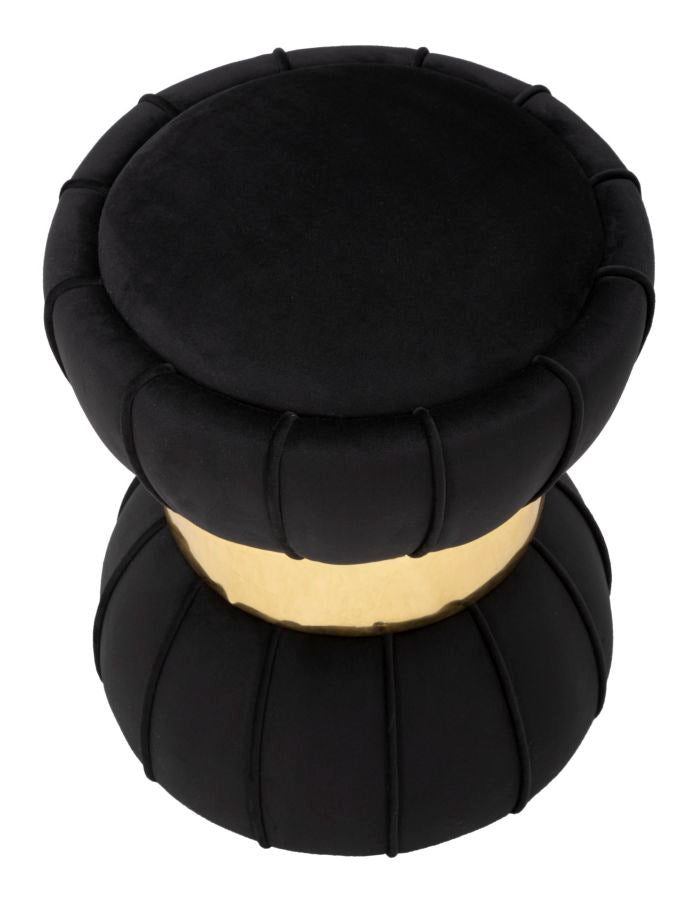 Sgabello Flower Nero Ø 40x44 cm in Legno e Plastica