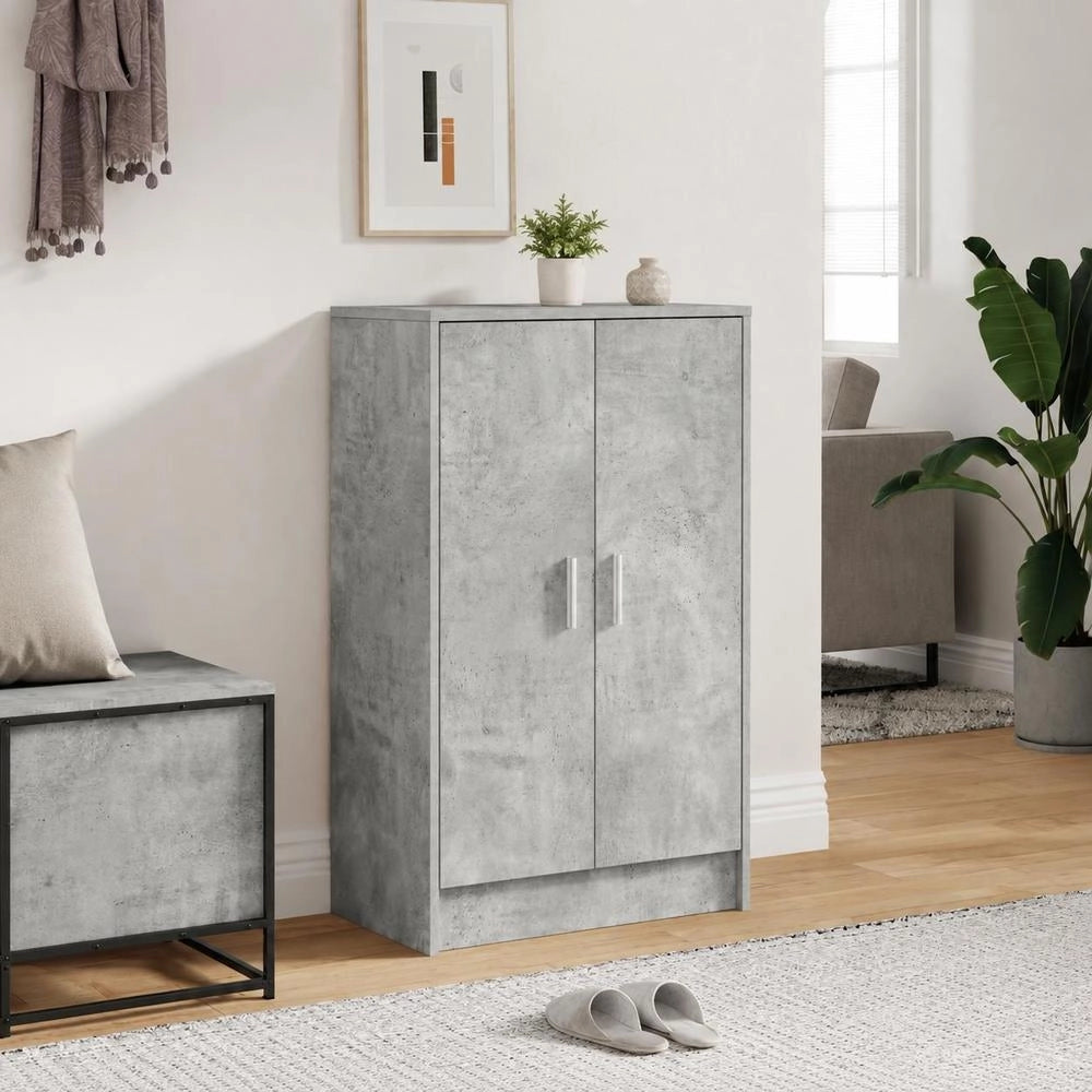 Shoe Cabinet, Concrete Grey, 60x35x92 Cm, Wood-based Material