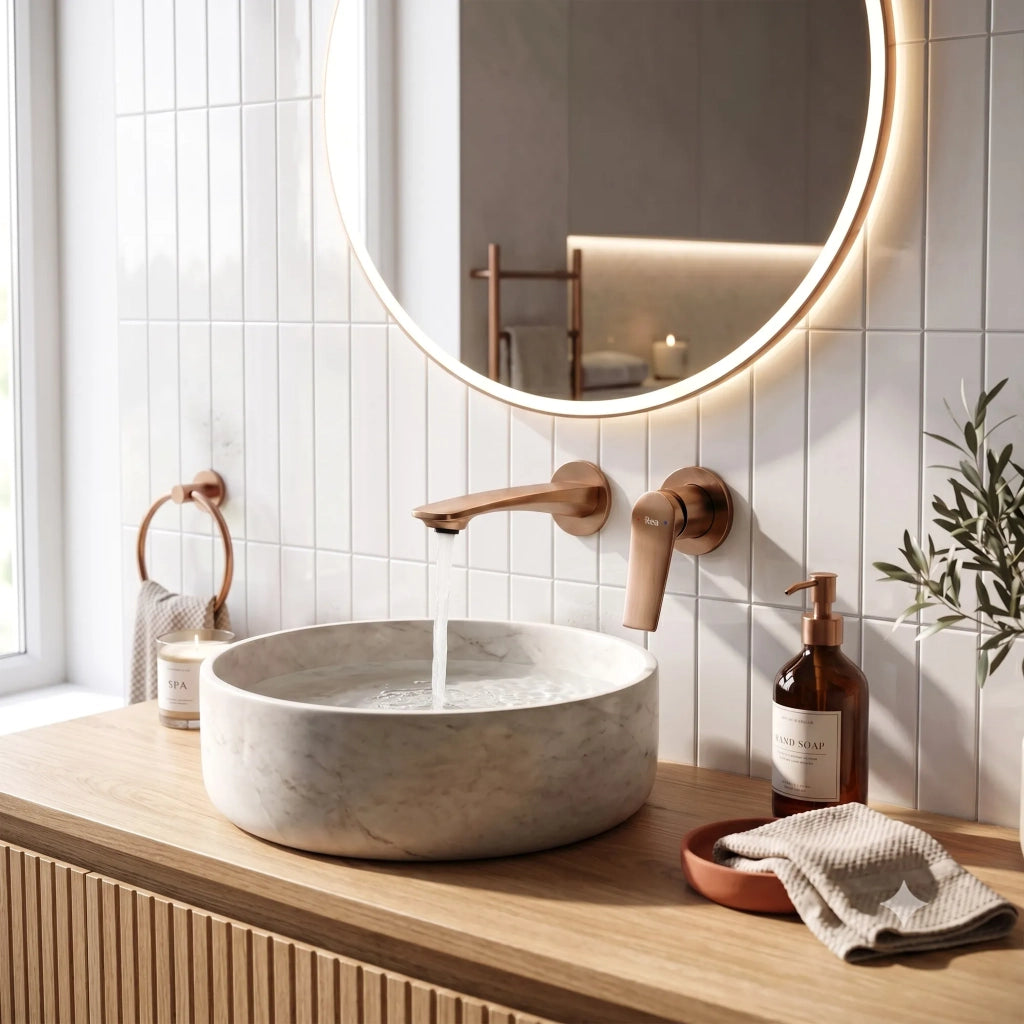 Miscelatore Lavabo Da Incasso Rea Vision Brush Copper + Box