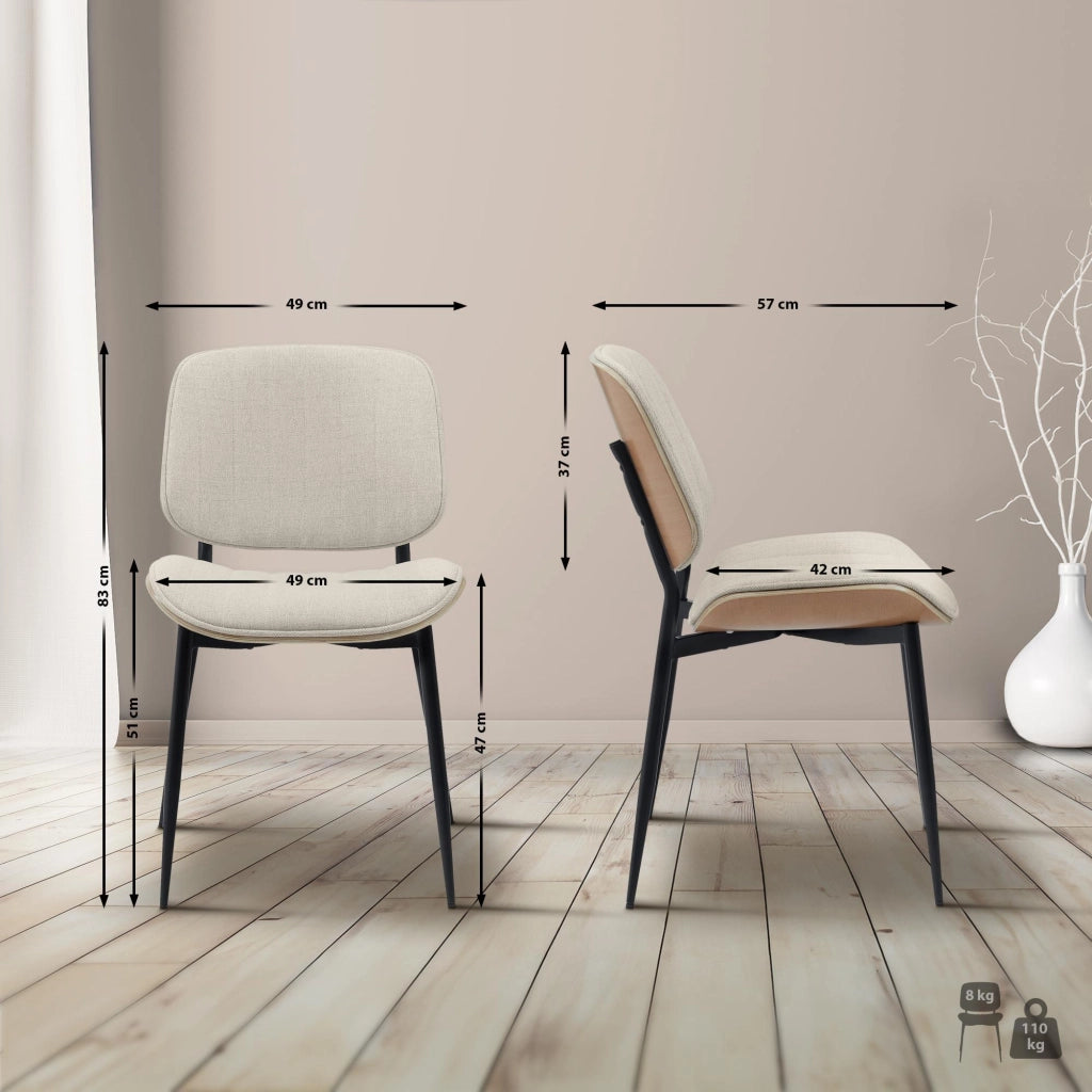 Sedia visitatore tessuto Tiffin 2