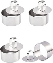 Ring per torta a forma rotonda, 4 pezzi, anello per torta in acciaio inossidabile a forma rotonda, forma per cheesecake mini, teglia per muffin, teglia per pancake, teglia per pancake