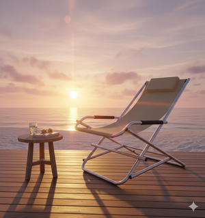 Sedia Sdraio Basculante Pieghevole in Alluminio Beige