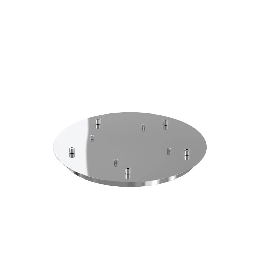 Rosone Tondo Metallo Cromo 5 Fori D40Cm