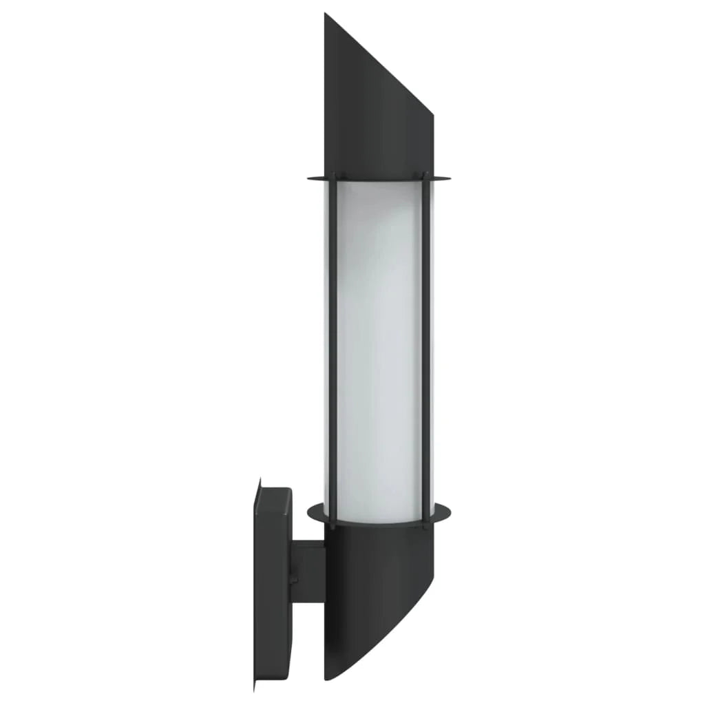 Set di 2 applique da esterno 10,5 x 14 x 48 cm design moderno resistente alle intemperie acciaio inox nero 02_0056607