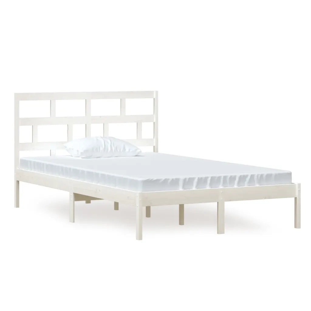 Giroletto-Struttura Letto Bianco in Legno Massello di Pino 120x200 cm 816407