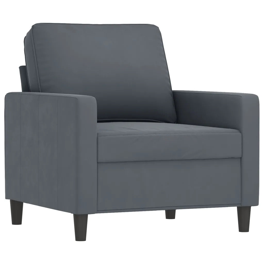 Poltrona Grigio Scuro 60 cm Velluto 359180