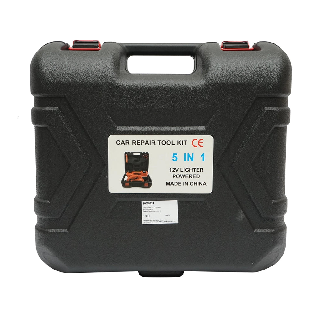 Cric idraulico elettrico 5T con compressore d’aria e chiave a impulsi 12V Breckner Germany