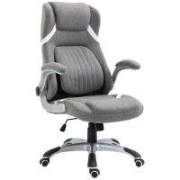 Sedia da Ufficio Reclinabile in Tessuto Traspirante e Acciaio con Altezza Regolabile, 68x76x109-117 cm