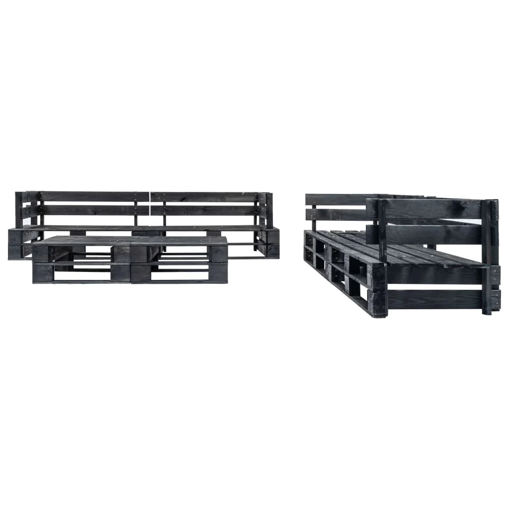 Divani da giardino 220 x 66 x 55 cm pallet 6 pezzi legno nero 02_0013324