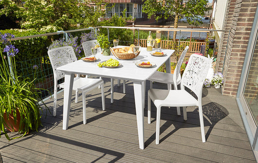 Tavolo da Giardino 157x98x74 cm in Resina Keter Lima 160 Bianco