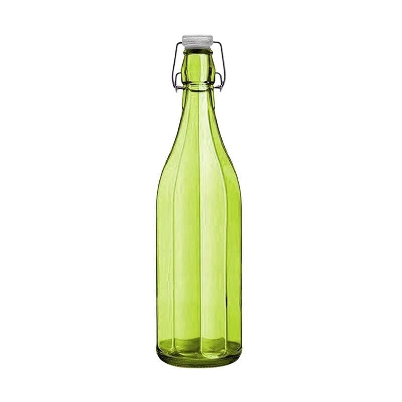SET PORTA BOTTIGLIE IN PLASTICA + 6 BOTTIGLIE IN VETRO DA 1 LT