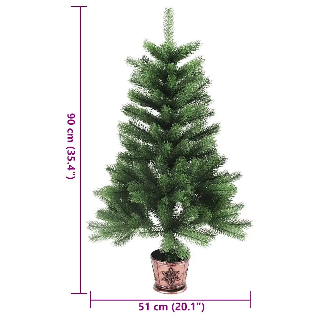 Albero di Natale Artificiale-Albero Natalizio Realistico con Punte 90 cm Verde