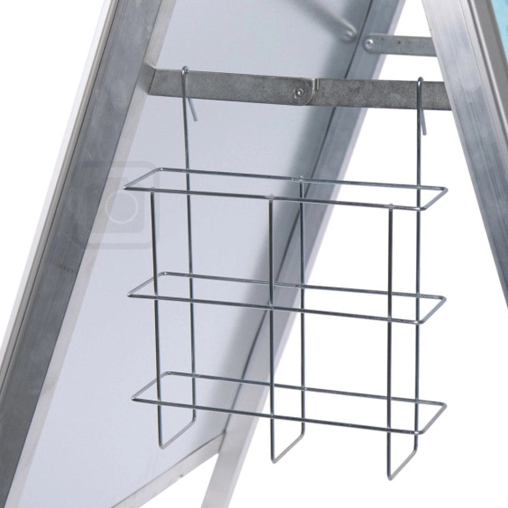 Espositore Pubblicitario Bifacciale a Cavalletto Pieghevole 74,3x117,6x84 cm in Alluminio da Esterno Antivento Silver