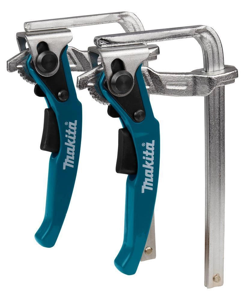 Makita 199826-6 Set di Morsetti a Sgancio Rapido per Guide 2 Pezzi Acciaio Blu - Argento colore Blu - Argento