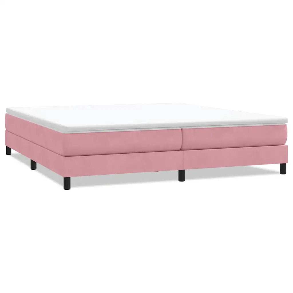 Letto a Molle senza Materasso Rosa 200x210 cm in Velluto 3315848