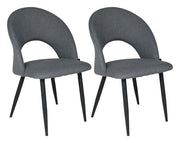 Sedia da pranzo imbottita in tessuti grigio scuro - Zoe (2 pz.) SD05ZOPM