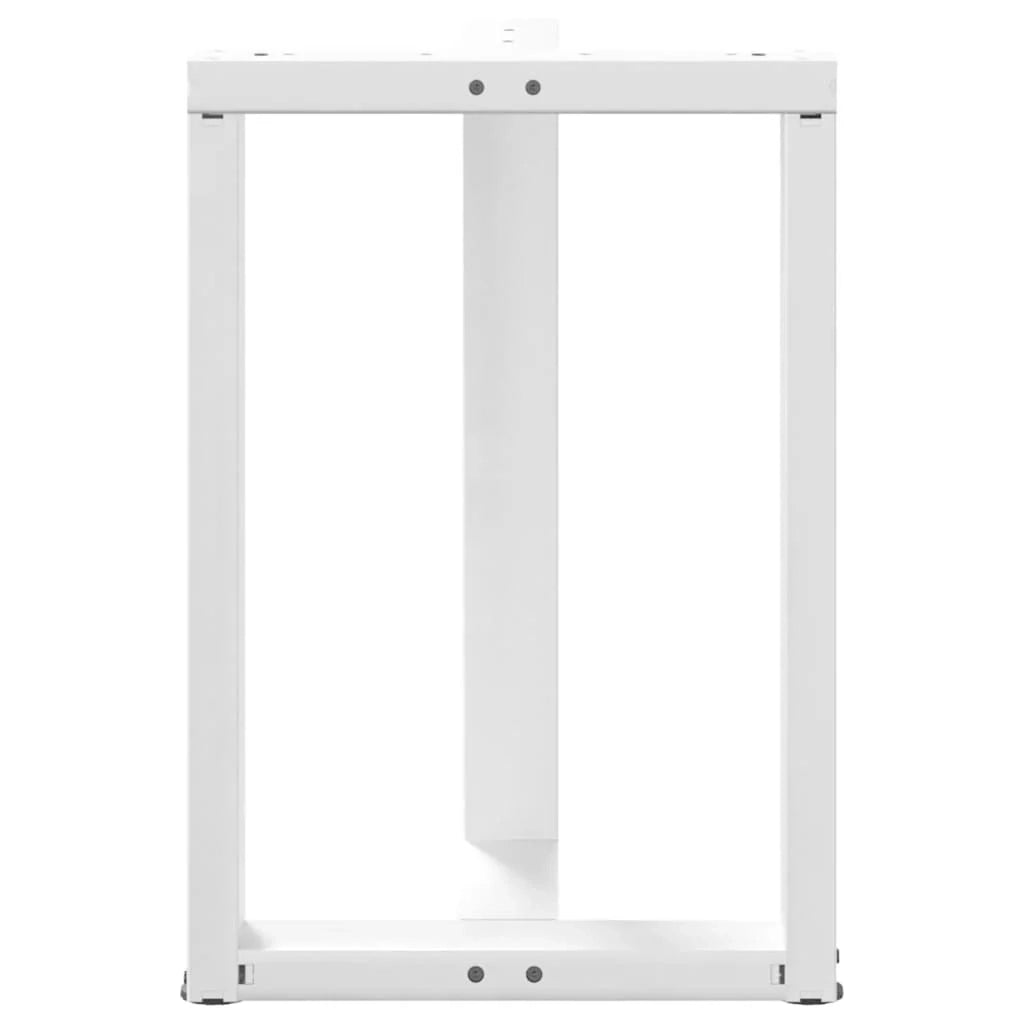 Set di 2 gambe per tavolo da pranzo a forma di T robuste e dal design moderno in acciaio bianco 50 x 35 x 73 cm 02_0057318