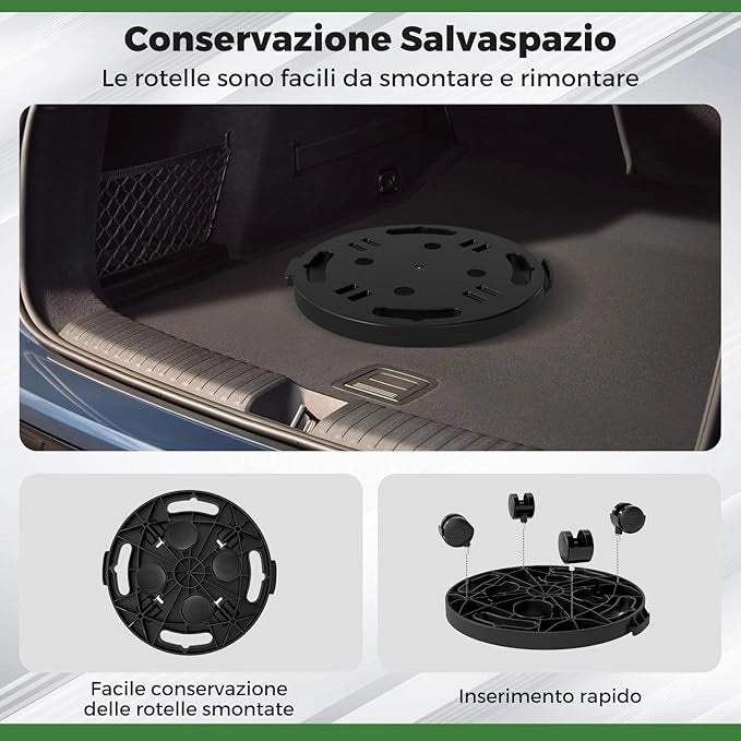 Sottovaso per Piante con 4 Ruote Universali, Carrello Tondo per Piante per Mobili, Secchi, Vasi di Fiori, Capacità di 170 kg