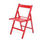4X Sedia pieghevole in faggio di alta qualita colore rosso 43x48xh.79 cm EFFEZ