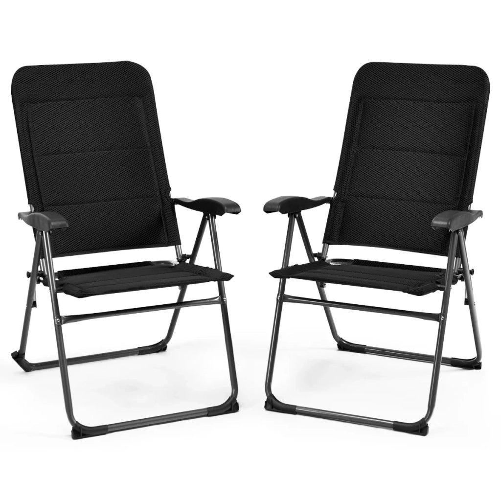 Set di 2 lettini prendisole reclinabili ed estensibili 71 x 53 x 102 cm comfort ottimizzato stile moderno metallo nero 20_0019383