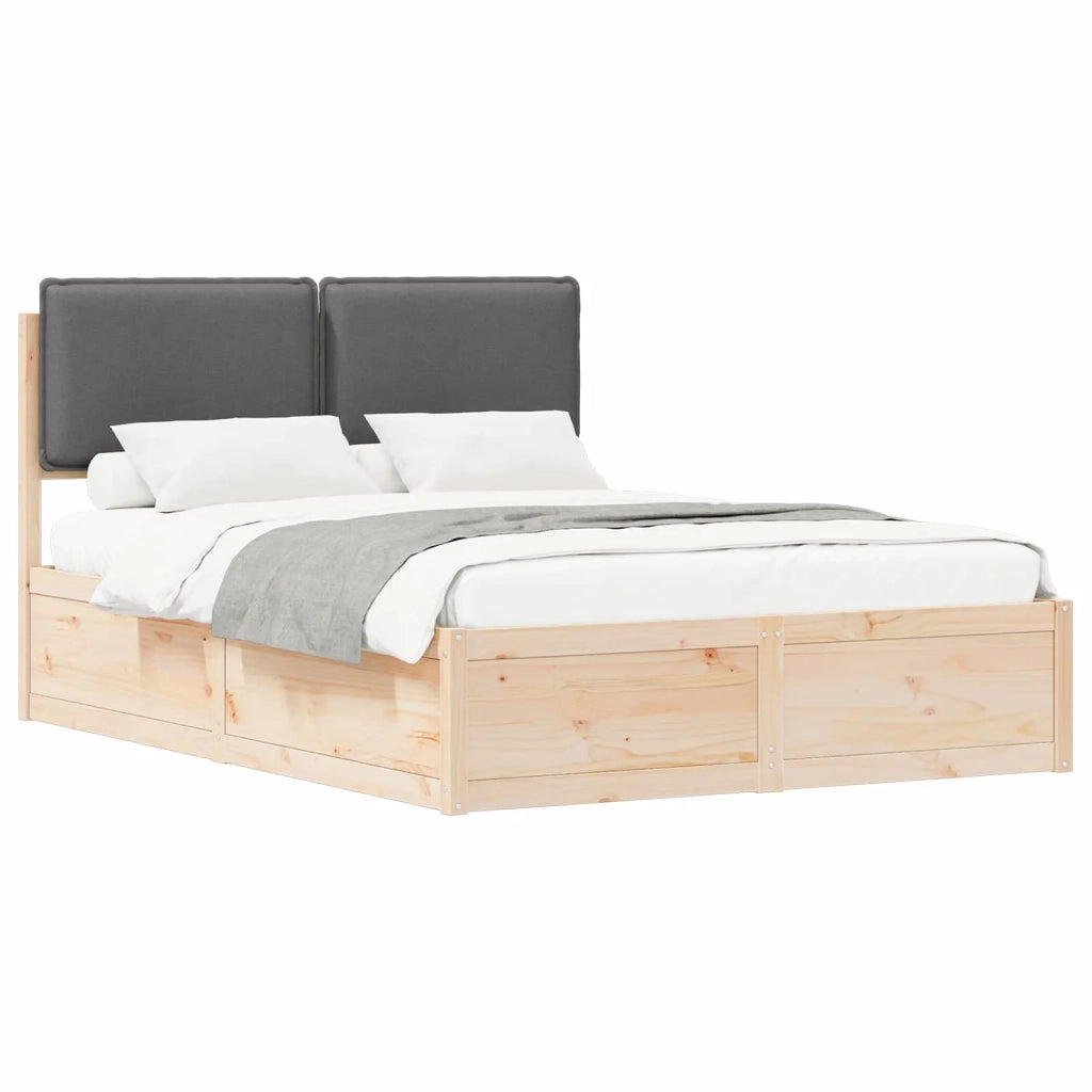 Letto con Testiera Rivestita Grigio scuro 150 x 200 cm 3398120