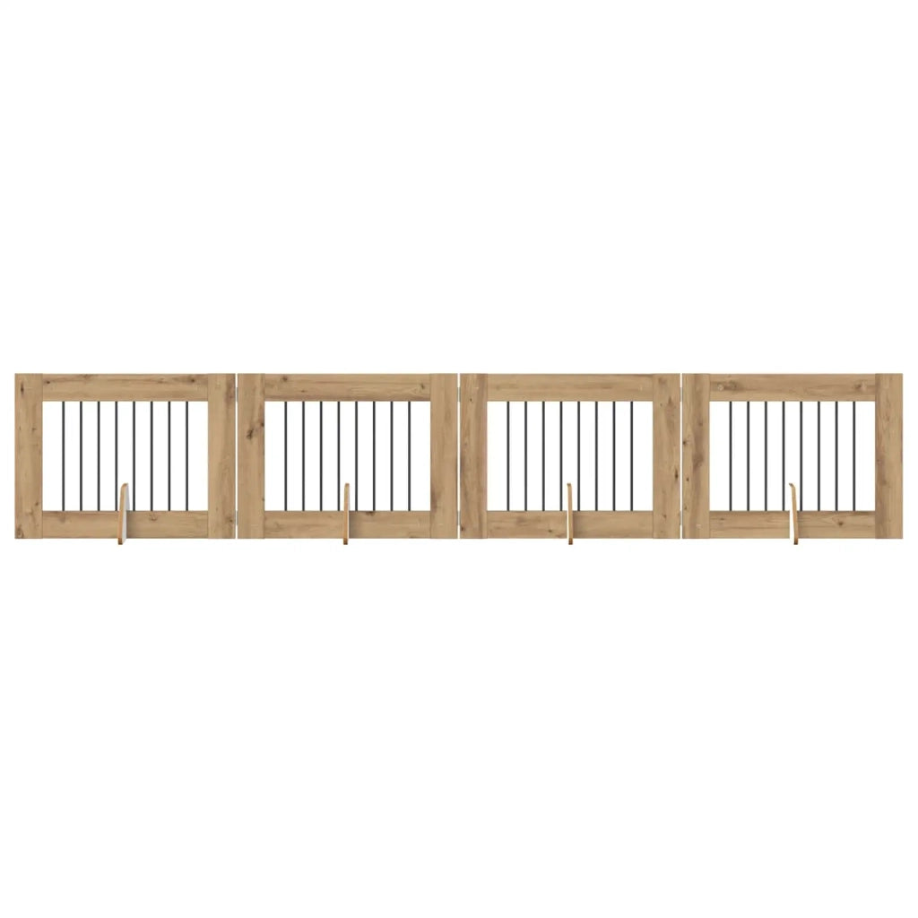 Cancello per cani con supporti 4 pcs Rovere Artigianale 892138