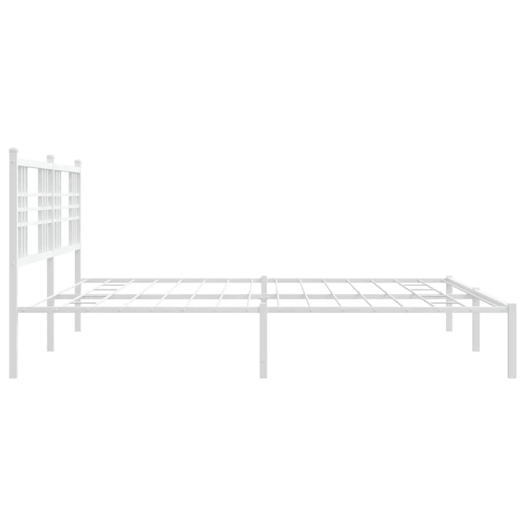 Giroletto con Testiera-Struttura Letto con testiera Metallo Bianco 183x213 cm 606514