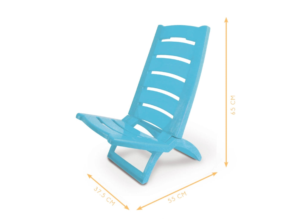 Sedia Camping Spiaggia Pieghevole Spiaggina Portatile Plastica Mod. Linosa - Linosa - Turchese