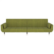 Divano Letto a 2 Posti con 2 Cuscini Verde Chiaro in Velluto cod mxl 5873