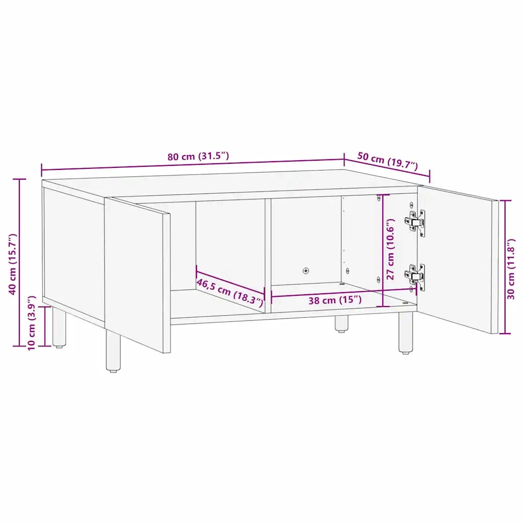 Tavolino da salotto Marrone 80 x 50 x 40 cm 4017905