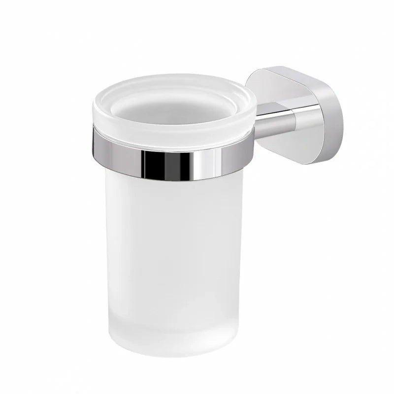 Portaspazzolini bagno a muro in acciaio inox e vetro Gedy serie Bernina