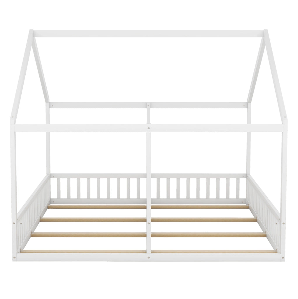 Letto a casetta 90 x 200 con due posti, bianco