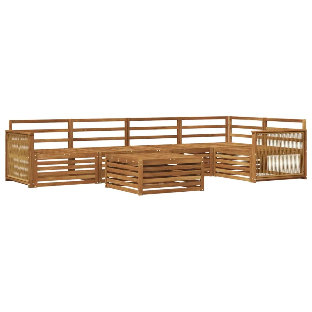 Set di divani da esterno 6 pz Naturale Legno di Acacia Massello 3383387