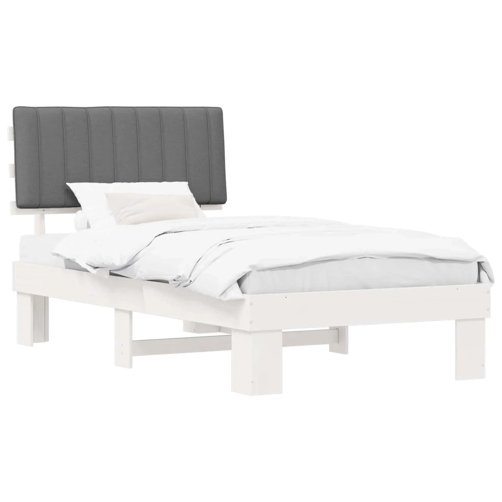Letto con Testiera Rivestita Grigio chiaro 100 x 200 cm 877513