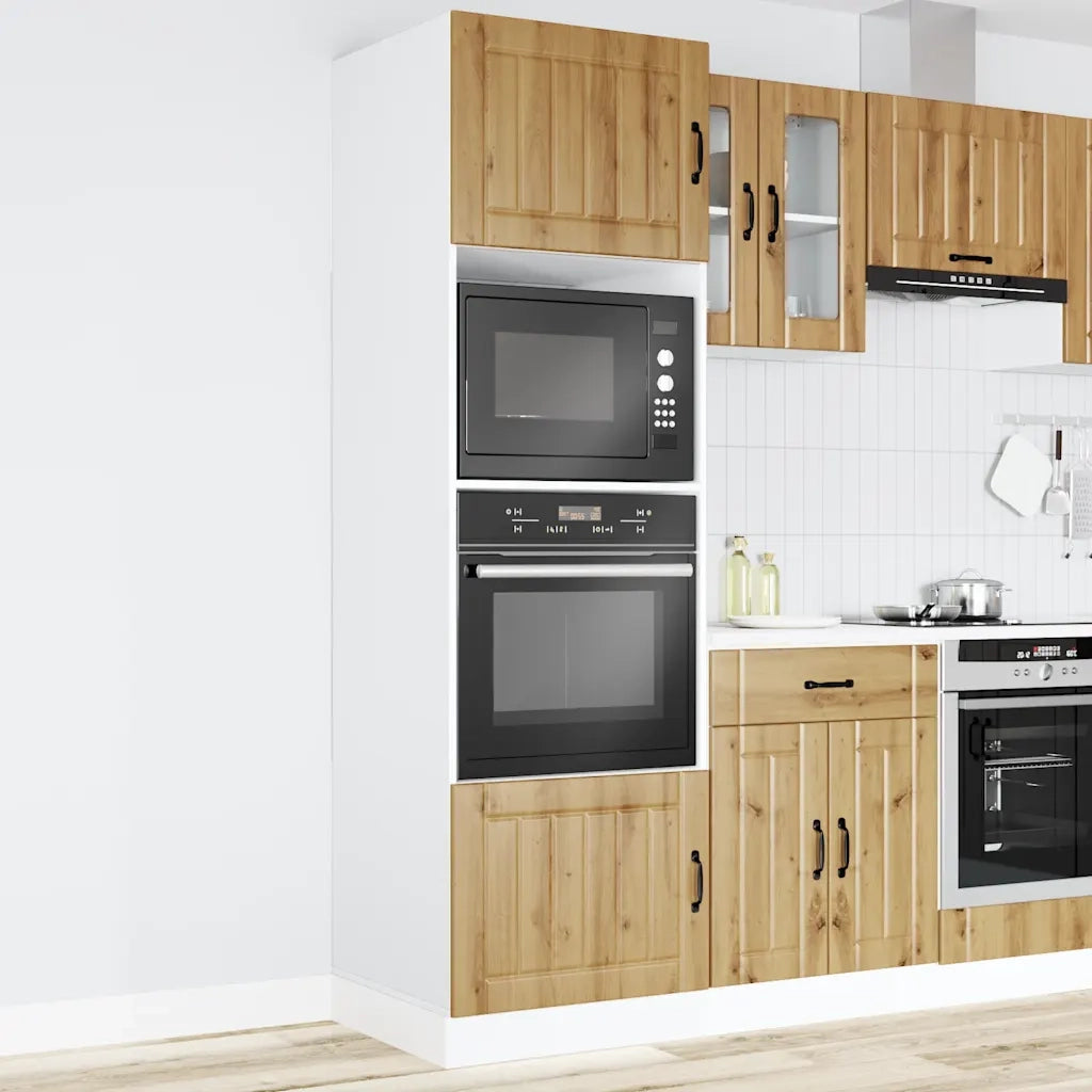 vidaXL Armadi Forno 2pz Lucca Rovere Artigianale in Legno Multistrato