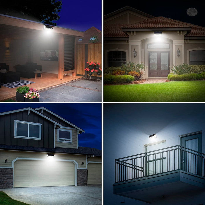 Lampada LED Bianchi da Parete con Pannello Solare e Sensore di Movimento