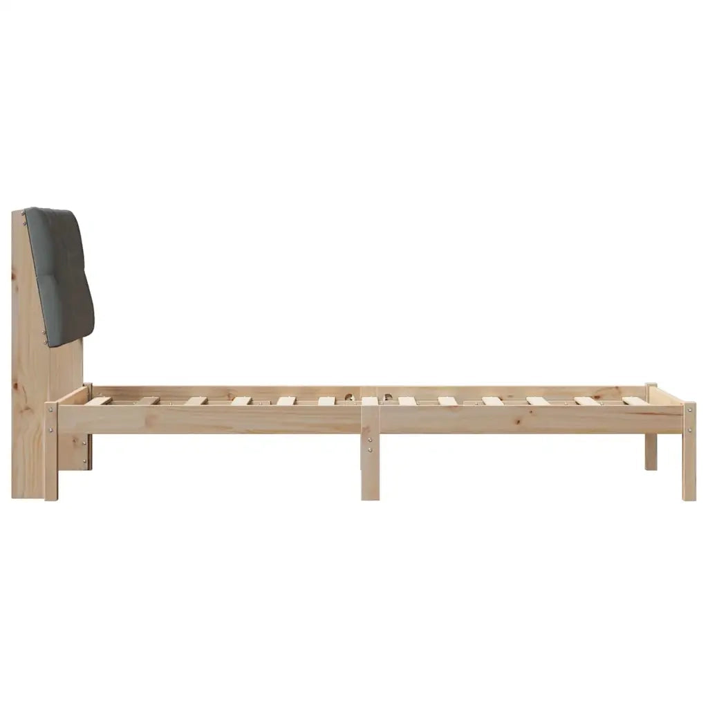 Letto con Testiera Rivestita con testiera Marrone 75 x 190 cm 878860