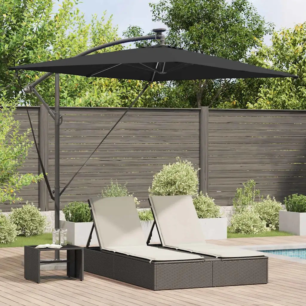 Ombrellone Nero 294 x 200 x 270 cm Poliestere e Alluminio 42003395