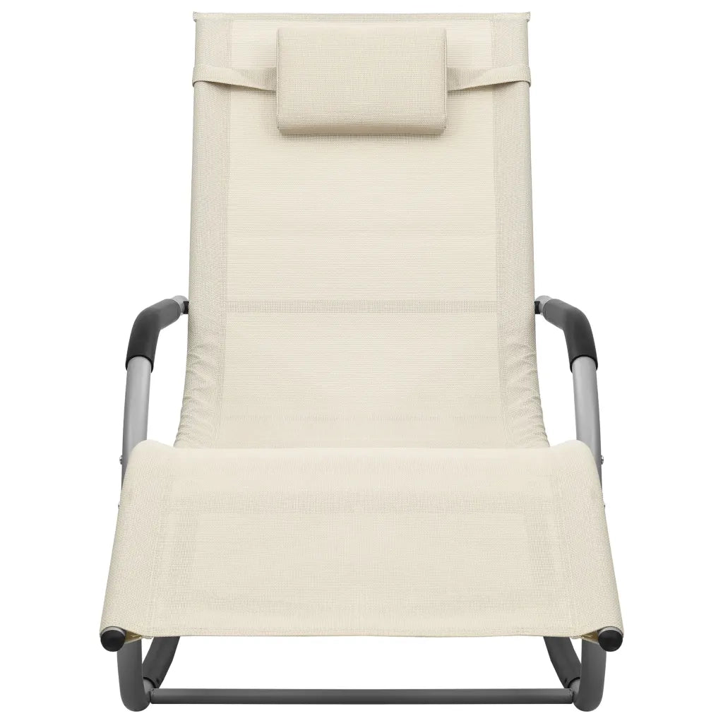 Lettini PrendiLettino sole | Sdraio da giardino | Lettino da sole in Textilene 2 pz Crema e Grigio