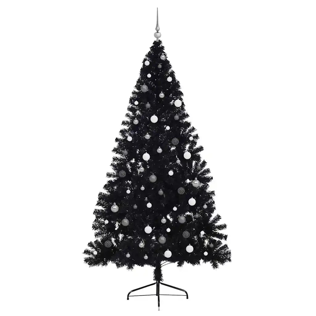 Albero di Natale artificiale con luci integrate Nero 240 cm PVC 3397166