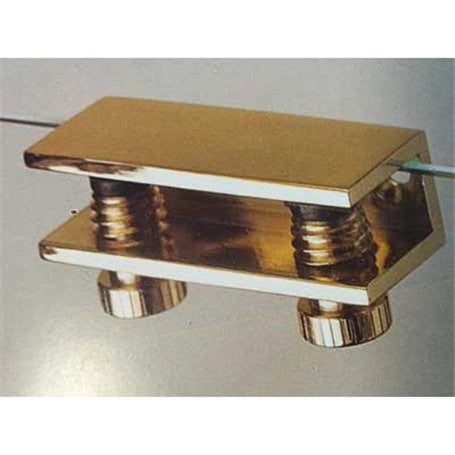MENSOLINA REGGIVETRO A MORSETTO 25x30 mm - Ottone lucido - 20 pezzi